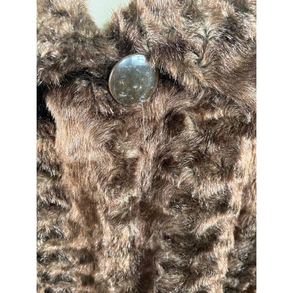 Dennis Basso Coat Women's Size Large Brown Faux Fur Lined Snow Winter Jacket - Picture 8 of 15